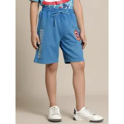 Kidsville Captain America Blue Printed Regular Fit Shorts For Boys-picture-37