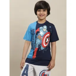 Kidsville Captain America Printed Regular Fit Multicolor T-Shirt For Boys-picture-20