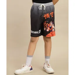Kidsville Dragon Ball Z Featuring Goku Character Printed Swimming Shorts - Black & Grey-picture-16