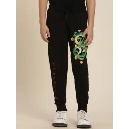 Kidsville Dragon Ball Z Printed Black Regular Fit Joggers For Boys-picture-35