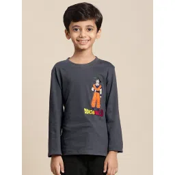 Kidsville Dragon Ball Z Printed Grey Tshirt For Boys image 1