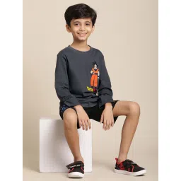 Kidsville Dragon Ball Z Printed Grey Tshirt For Boys image 4