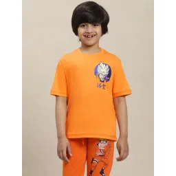 Kidsville Dragon Ball Z Printed Regular Fit Orange T-Shirt For Boys-picture-41