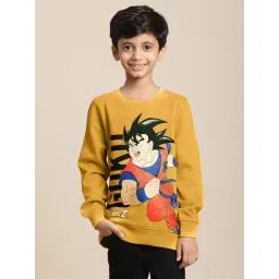 Kidsville Dragon Ball Z Printed Yellow Sweatshirt For Boys-picture-40