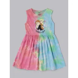 Kidsville Frozen Printed Multicolor Dress For Girls-picture-41