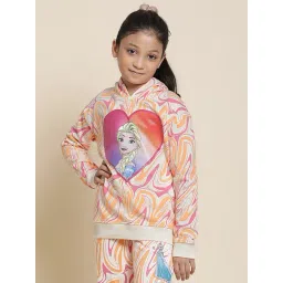 Kidsville Frozen Printed Pink Hoodie For Girls-picture-16