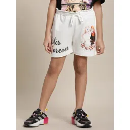 Kidsville Frozen Printed White Regular Fit Shorts For Girls-picture-31