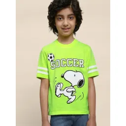 Kidsville Green & White Cotton Printed T-Shirt-picture-41