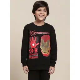 Kidsville Iron Man Printed Black Sweatshirt For Boys-picture-14