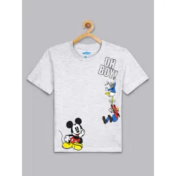 Kidsville Kids Grey Melange Mickey & Friends Print T-Shirt-picture-24
