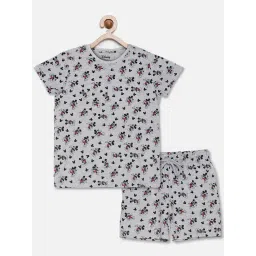 Kidsville Kids Grey Melange Mickey Print T-Shirt with Shorts-picture-25