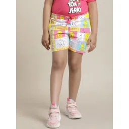 Kidsville Looney Tunes Multicolor Printed Relaxed Fit Shorts For Girls-picture-22