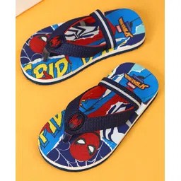 Kidsville Marvel Avengers Featuring Spider Man Character Printed Flip Flops - Navy Blue-picture-42