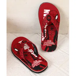 Kidsville Marvel Avengers Featuring Spider Man Character Printed Flip Flops - Red-picture-43