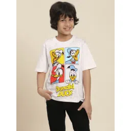 Kidsville Mickey & Friends Printed White Relaxed Fit T-Shirt For Boys-picture-47