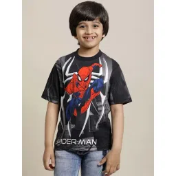 Kidsville Multicolor Cotton Printed Spiderman T-Shirt-picture-26