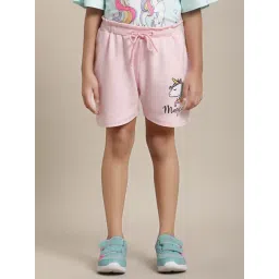 Kidsville Printed Pink Regular Fit Shorts For Girls-picture-10