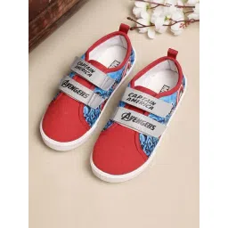 Kidsville Red & Blue Captain America Printed Velcro Shoes-picture-23