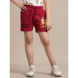 Kidsville Red Cotton Printed Shorts-picture-41