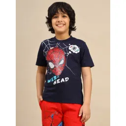 Kidsville Spiderman Printed Regular Fit Reversible Sequin T-Shirt For Boys-picture-40