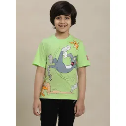 Kidsville Tom & Jerry Printed Regular Fit Green T-Shirt For Boys-picture-45