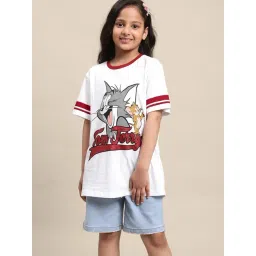 Kidsville White & Red Cotton Printed Tom & Jerry T-Shirt-picture-16