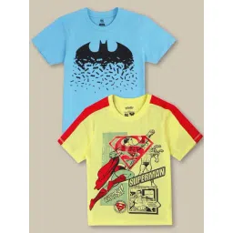 Kidsville Yellow & Blue Cotton Printed T-Shirt-picture-44