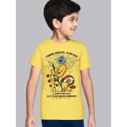 Kidsville Yellow Cotton Printed T-Shirt-picture-36