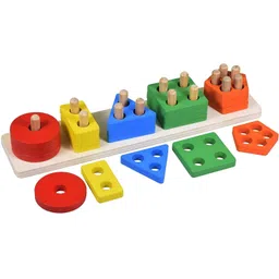 Wooden Angle Geometric Stacker Shape Sorter Blocks Set for Todder Kids-image-13
