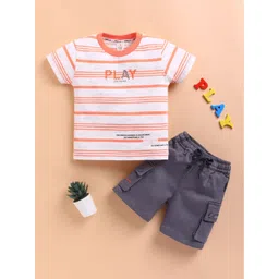 KIDZELLO Boys Striped T-shirt with Shorts-picture-47