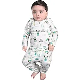 kidzo Baby Boys Classic Regular-Fit T-Shirt and Pant Set | White | 6-9 Months | KIDS12966-picture-43