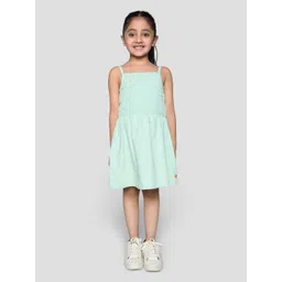 Kiggle Girls Solid Smocked Fit & Flare Dress-picture-48