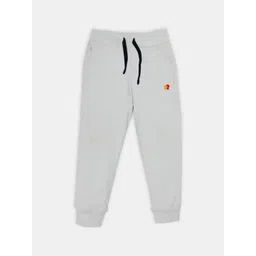 Kiggle Kids Unisex Off White Solid Relaxed Fit Cotton Casual Joggers-picture-25