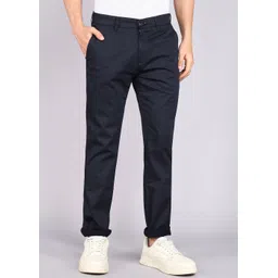 killer Men Slim Fit Dark Blue Cotton Blend Trousers-picture-22