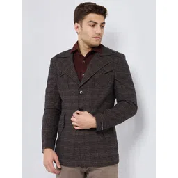 killer Polyester Viscose Blend Checkered Coat For Men-picture-29