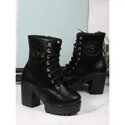 Killer Women Round Toe Block Heel Boots-image-7