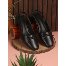 Killer Women Square Toe Block Mules with Bows-picture-28