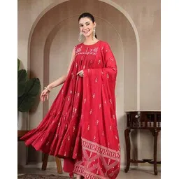 kimayra Women Embroidered 3-Piece Flared Kurta Set-picture-36