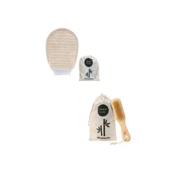 Kind of Earthy Set Of 2 Exfoliating Bath Gloves & Wooden Handle Pumice Stone-picture-40