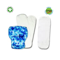 Kindermum Aqua Nano Pro Aio Cloth Diaper With 2 Organic Inserts and Power Booster -  Blue-picture-11