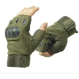 KINGBARON® Tactical Fingerless Glove Military Mittens Desert Camouflage SWAT Cycling Paintball Driving Men Gloves (Green)-picture-23