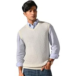 kingdom of white KINDOM of White Haze. Sleeveless Sweater for Men. V-Neck Acrowool Sweater. Regular Fit Sweater for Men-picture-27