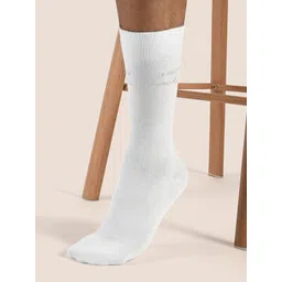 KINGDOM OF WHITE Men Pack Of 3 Pure Cotton Calf Length Socks image 3
