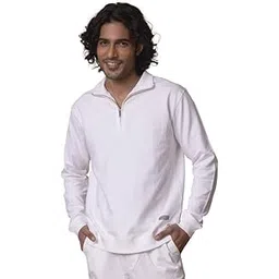 kingdom of white Summit Turtle Neck Half-Zip Cotton Pullover | Casual 260 GSM Loop Back | 100% Compact Cotton | Stylish Half-Zip Design | Comfortable & Versatile | Ideal for Casual Wear-picture-30