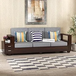 KINGS HOME FURNITURE Sheesham Wood 3 Seater Sofa | 3 Seater Sofa with 2 Drawer Storage | Wooden Sofa Set Furniture for Living Room Home Office (3 Seater,Walnut Finish)-picture-27