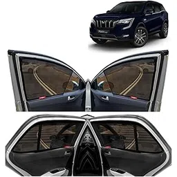 KINGSWAY® XUV 700 Car Sun Shade Half Cut Magnetic Curtains for 2021 Onwards Model, Compatible with Mahindra XUV 700 Side Window Car Sunshade, Only Half Cut in Front Window, Black, 6 Pieces-image-13