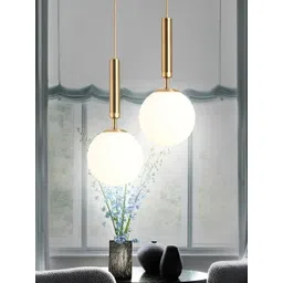 KINIS 2 Pcs Modern and Unique Style Gold-Toned & White Quirky Ceiling Lamp-image-5