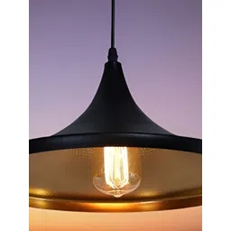 KINIS Black & Gold-Toned Aluminium Triangle Shaped Ceiling Lamp-picture-27