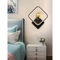 KINIS Black and Gold-Toned Printed Acrylic Square Shaped Wall Lamp-image-18