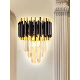 KINIS Black & Gold-Toned Textured Metal Abstract Shaped Shaped Wall Lamp-picture-44